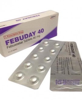 Thuốc chữa điều trị Gout đào thải acic uric FEBUDAY 40 Febuxostat 40mg Thái Lan